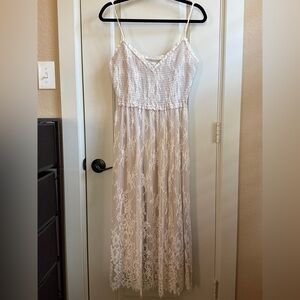 Aritzia Wilfred Tuberose Dress Lace in Light Birch